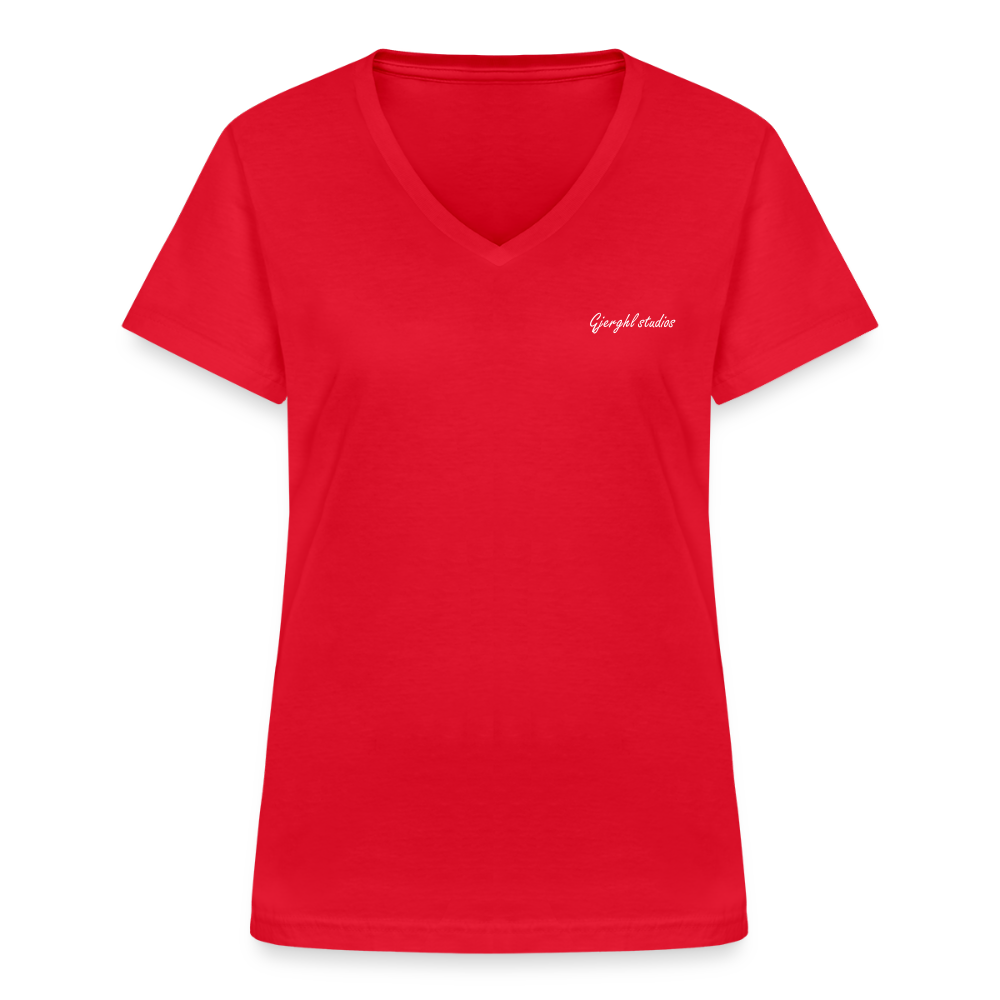 Frauen V T-Shirt Gj.s - red