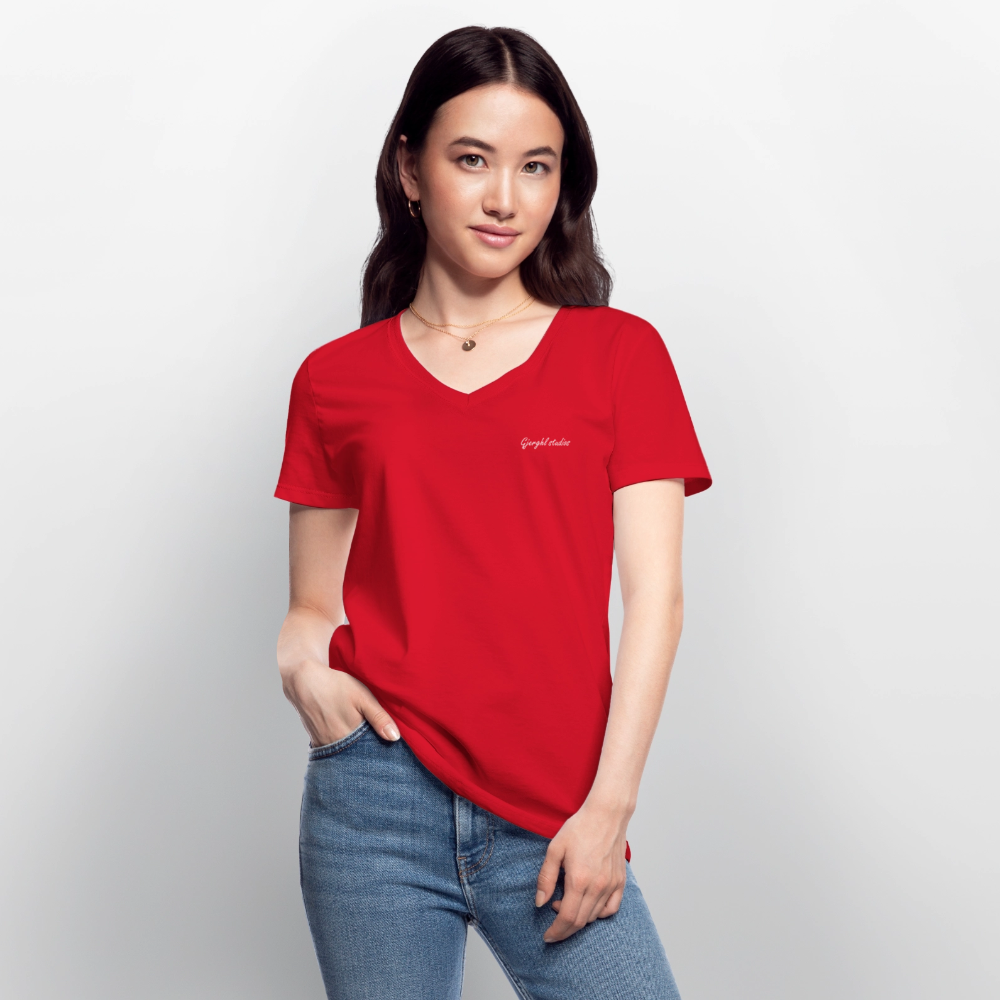 Frauen V T-Shirt Gj.s - red